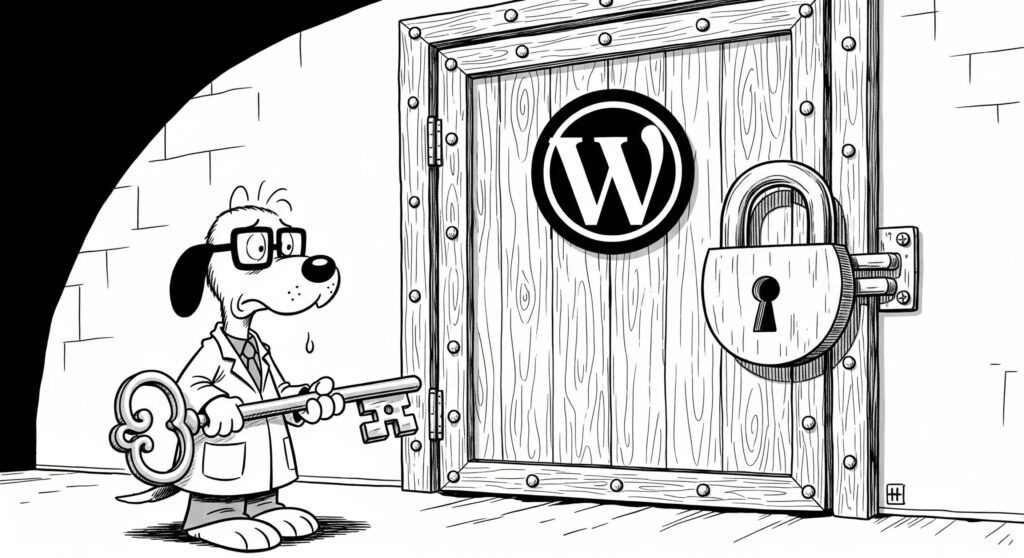 Dog can't get into his wordpress site